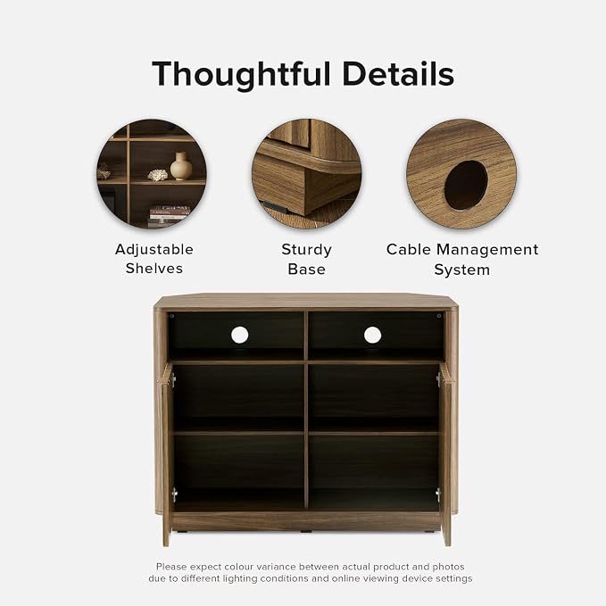 Walnut Corner Fluted Cabinet