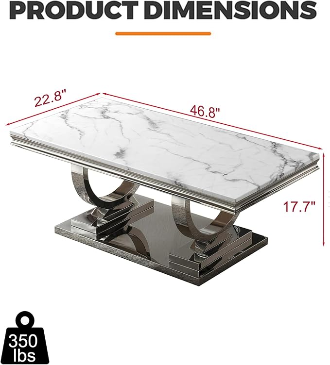 White Silver-coffee Table