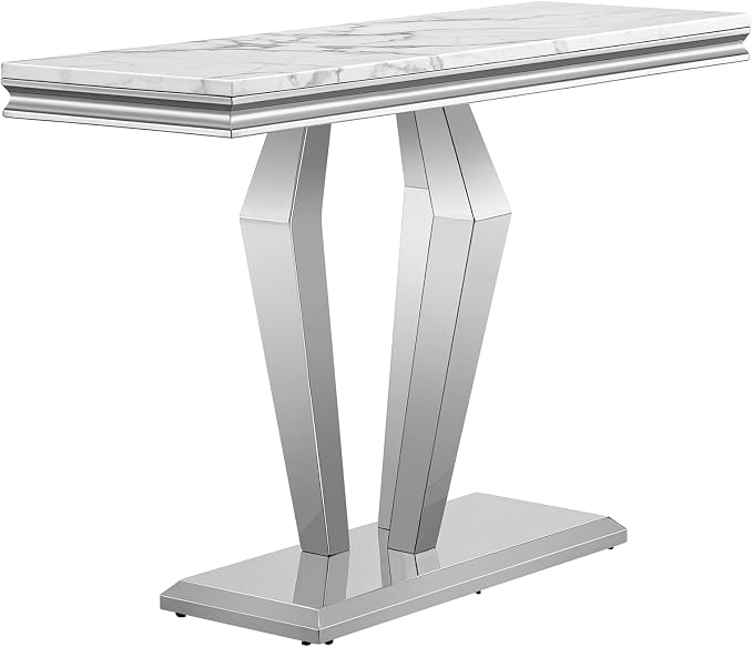 Style4:sofa Table-white&silver