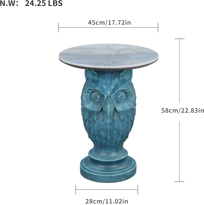 15 Owl - Geometric Teal