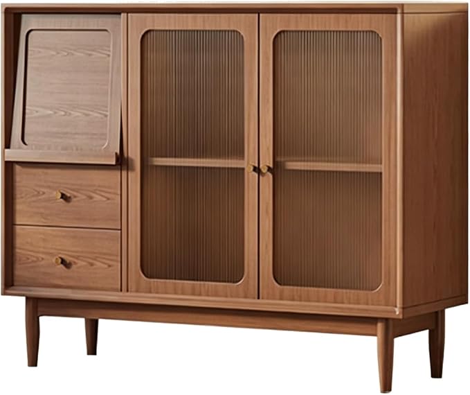 Walnut Finish Light-blocking Wood Door Style
