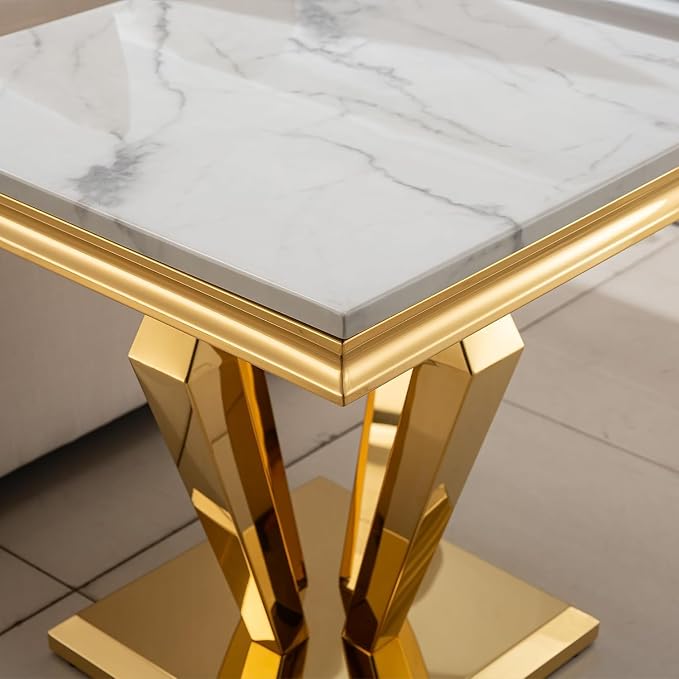 End Table - White Silver