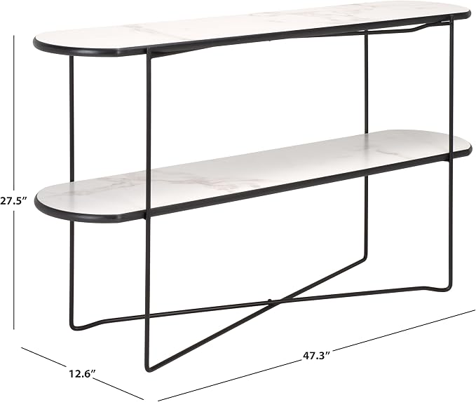 White Faux Marble/Black
