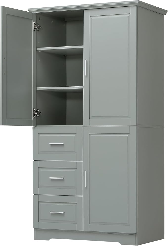 Grey, Wide Storage Cabinet