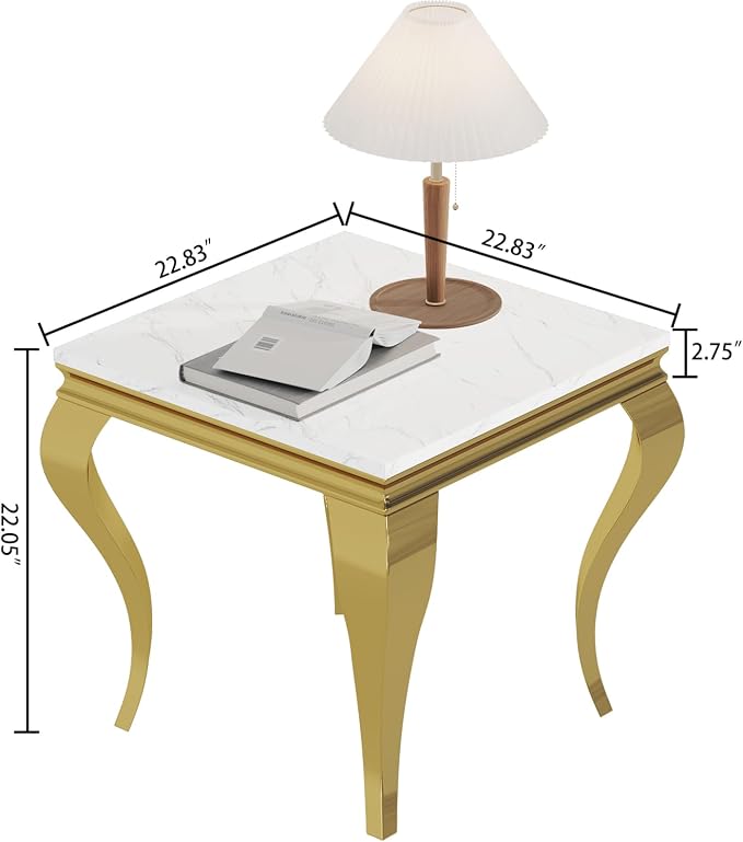 End Table - White Gold Base