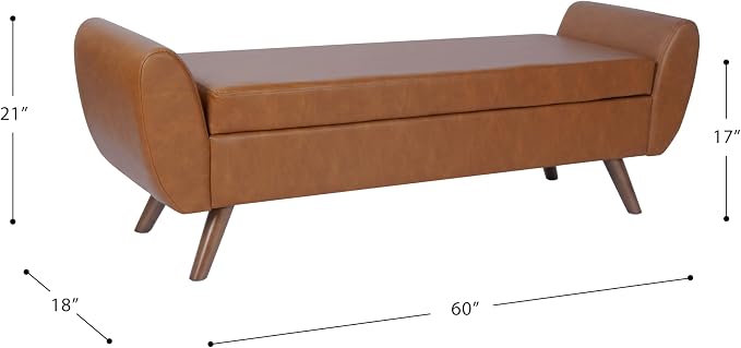 Cognac Brown Faux Leather