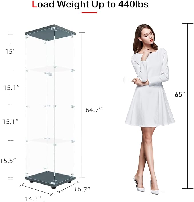 Black - 4 Shelves(led)