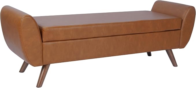 Cognac Brown Faux Leather
