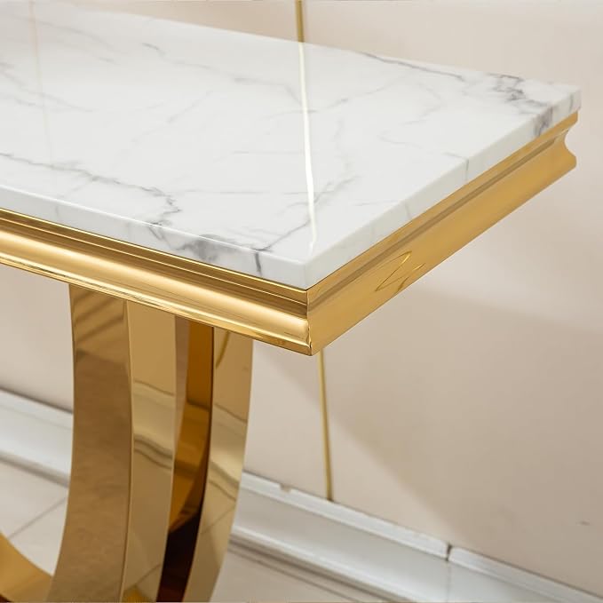 Console Table - White Gold