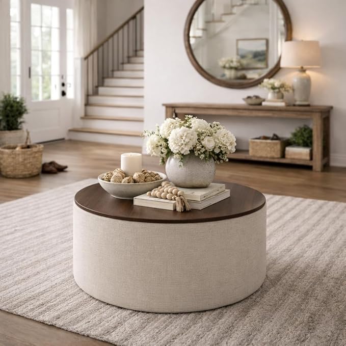 Stain-resistant Cream Woven