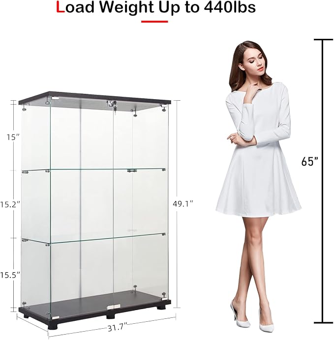 Black - 2 Doors & 3 Shelves