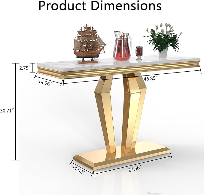 White&gold-console Table