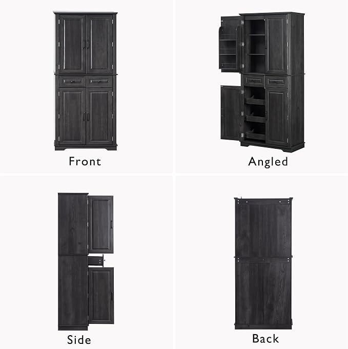 Black (With 3 Pull Out Shelves)
