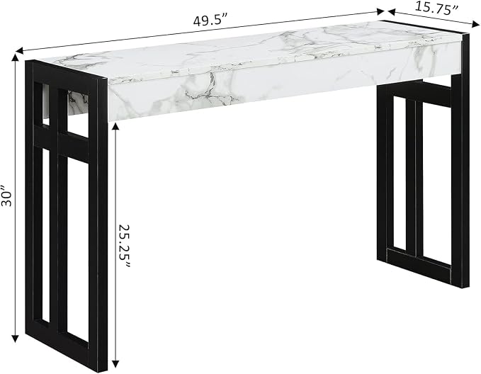 White Faux Marble and Black