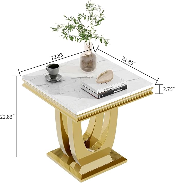 End Table - White Gold Base