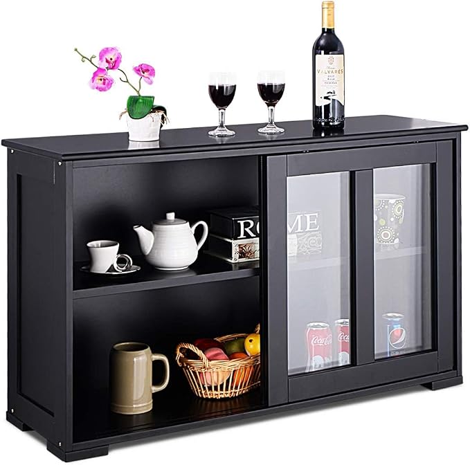 Black/Glass Sliding Door