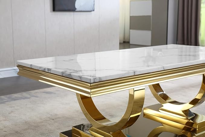 Coffee Table - White Gold Base