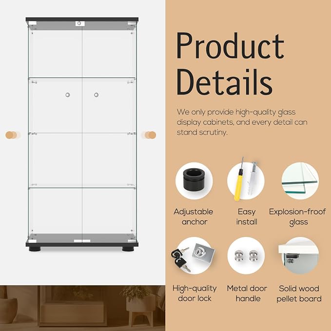 2-door 4-shelf, Black