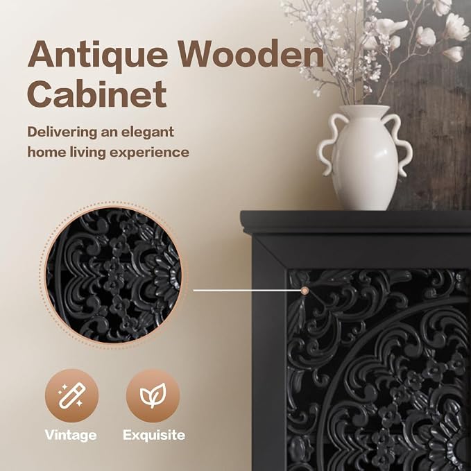Black + 55'' Tall Storage Cabinet With Drawer