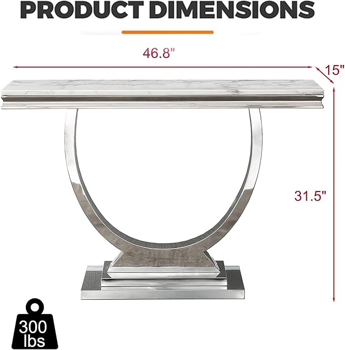 White Silver-console Table