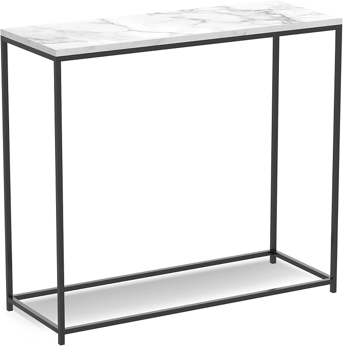 Marble Black Metal Console Table