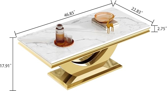 Style3:coffee Table-white&gold