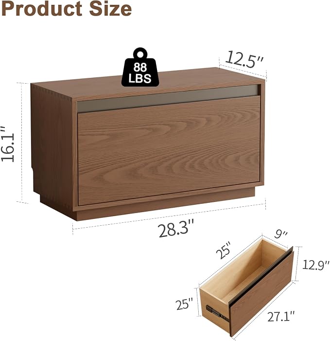 A 1 Drawer Walnut