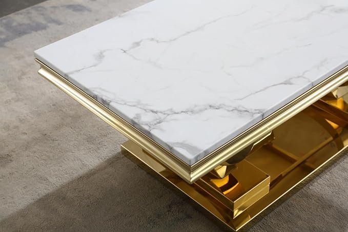 Coffee Table - White Gold Base