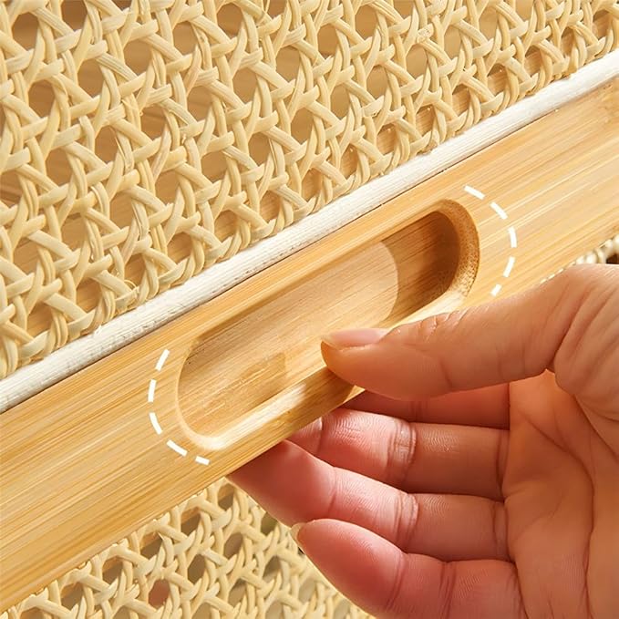 Door Material: Rattan; Color: Brown