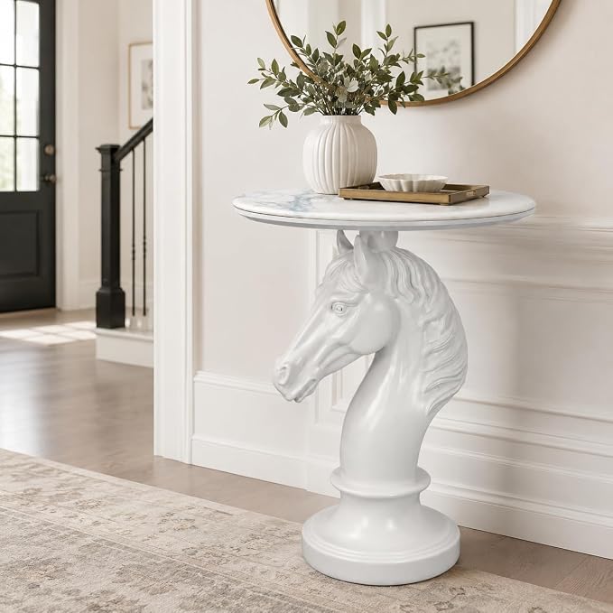Large White Horse Table