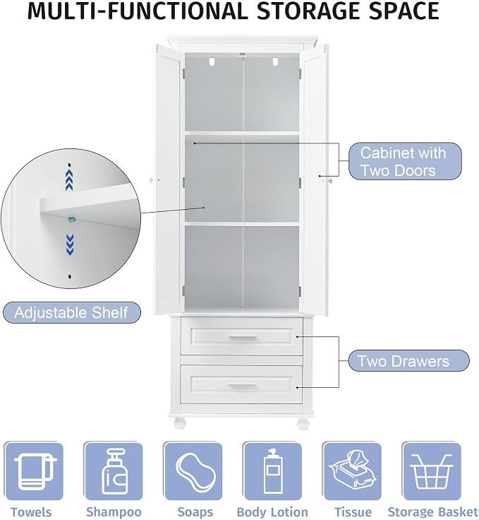 White 2 Drawers