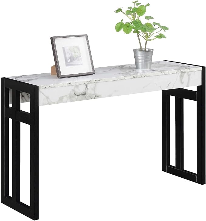 White Faux Marble and Black