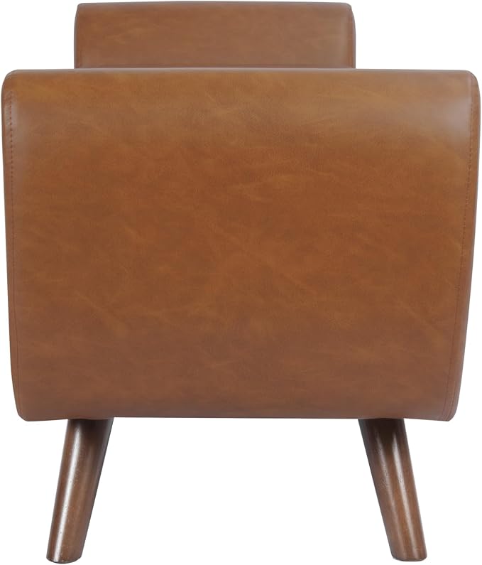 Cognac Brown Faux Leather