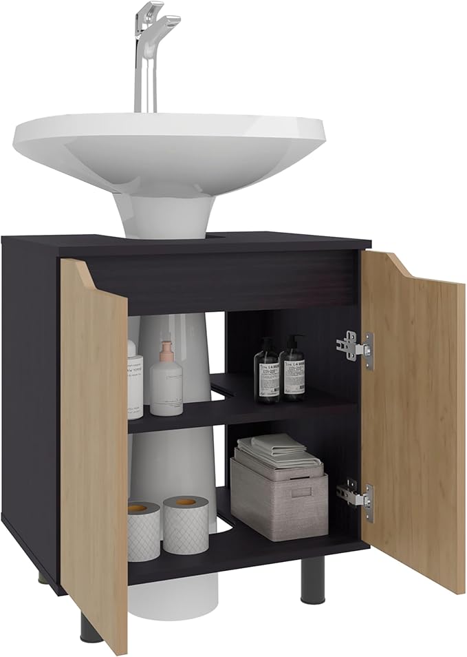Black, Natural Oak