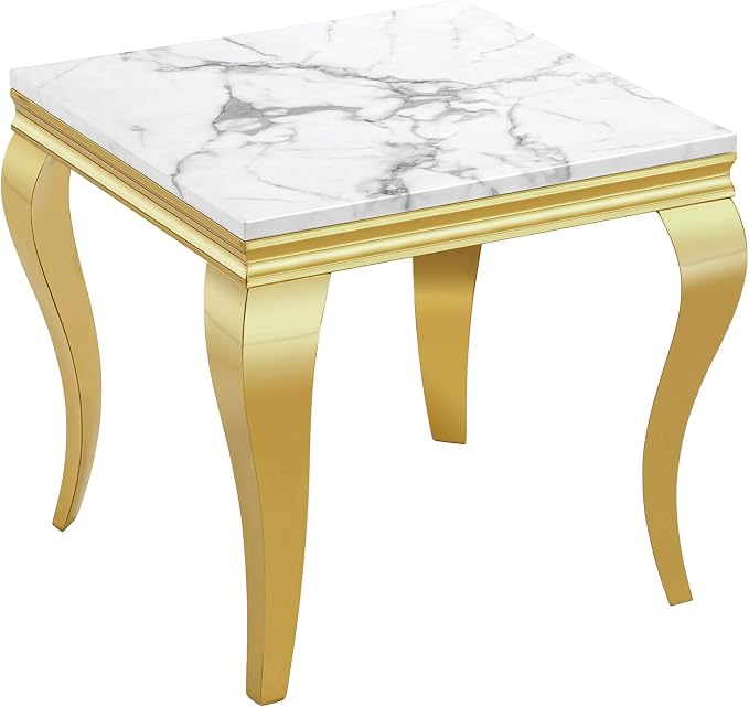 End Table - White Gold Base
