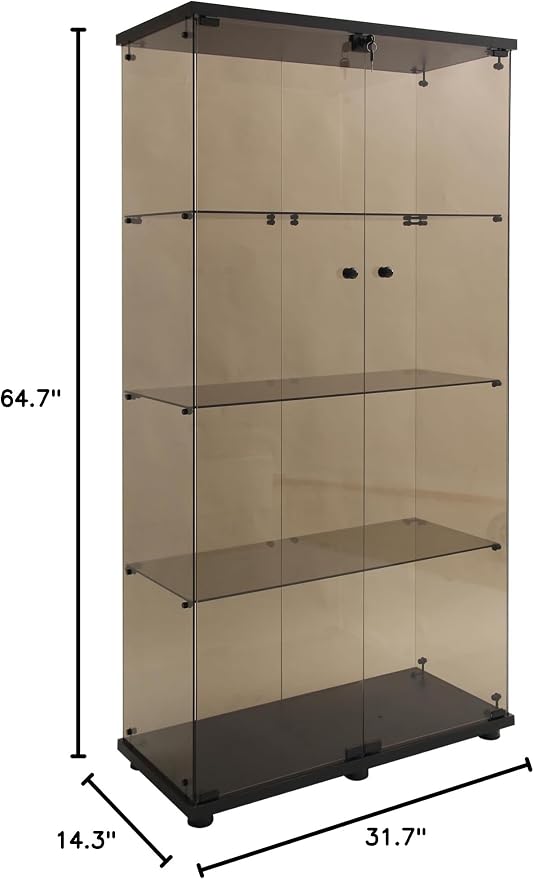 Brown - 2 Doors & 4 Shelves(led)