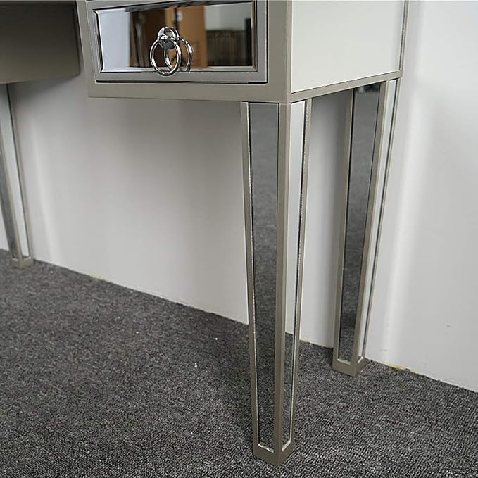 Silver Mirrored With 5 Drawers