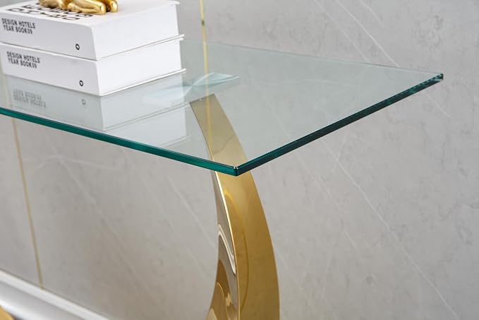 Gold Console Table (Moon-shape Base)