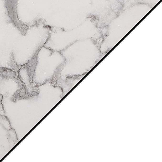 White Faux Marble/White