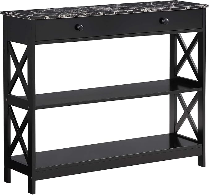 Black Faux Marble/Black