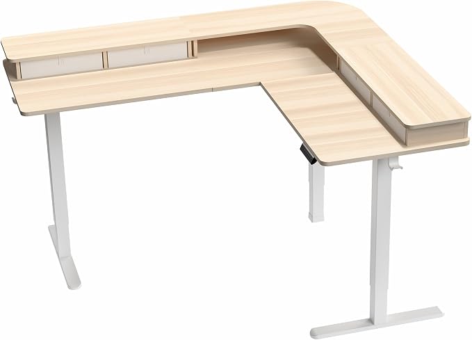 Light Wood Top / White Frame