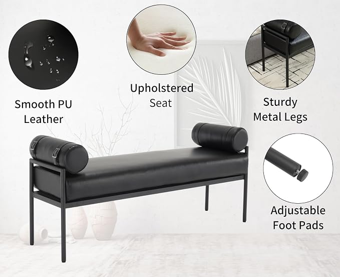 Black Leather Seat-black Leather Strap