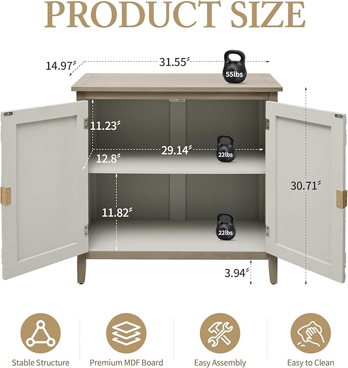 Vintage 2 Door Cabinet - 1 Pc