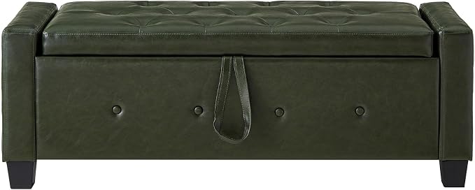 Olive Green Faux Leather Tufted 48''