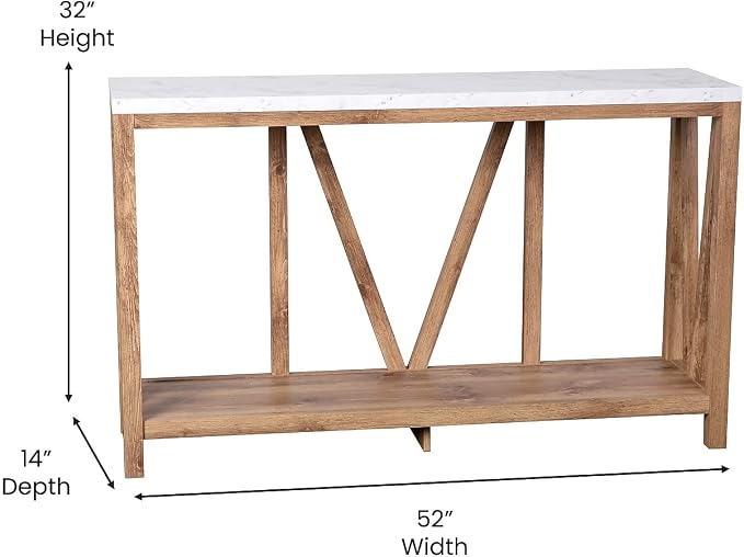 Marble Top/Warm Oak Frame