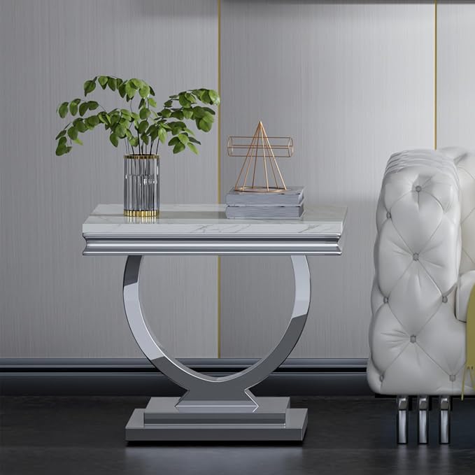 White Silver-end Table