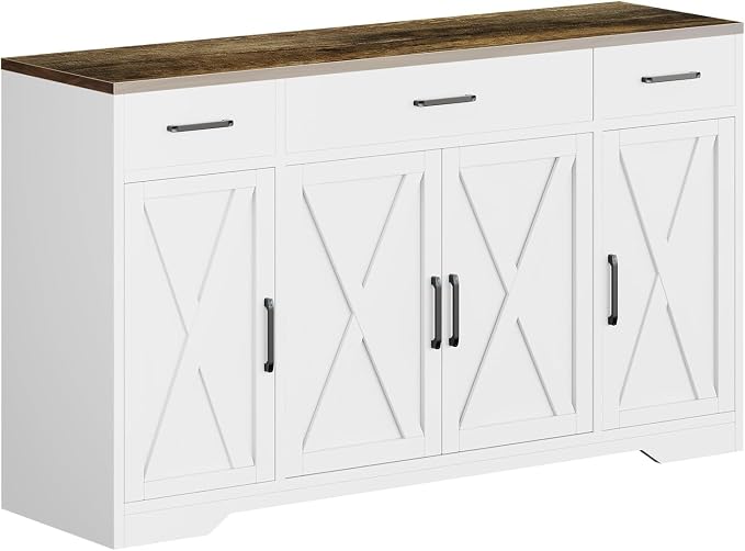 White Cabinet With Wood Tabletop