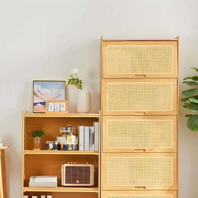 Door Material: Rattan; Color: Wood