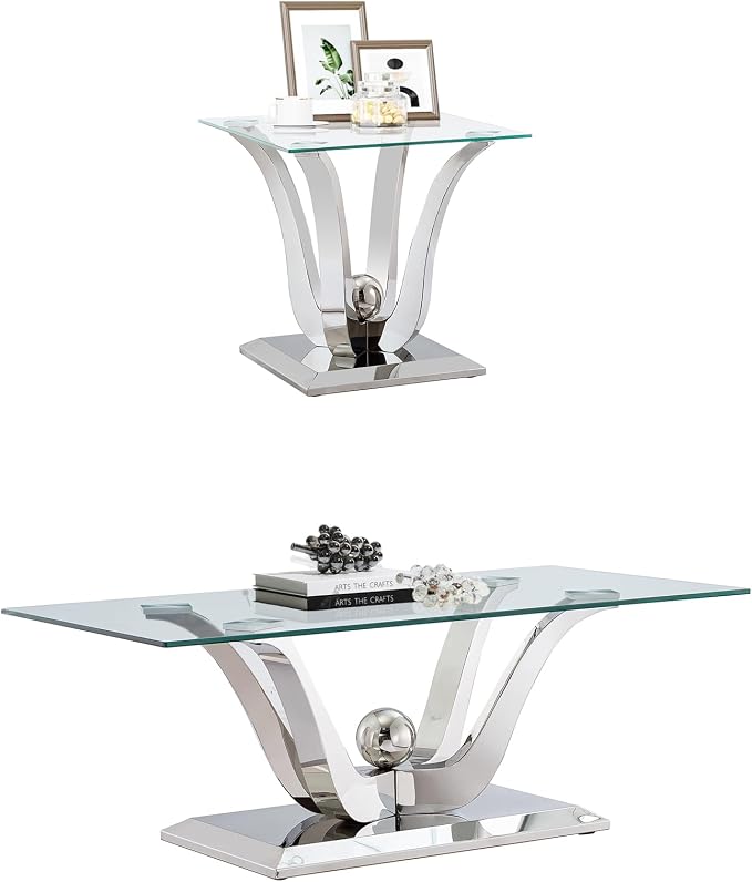 Silver-1 Coffee Table+1 End Table