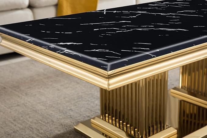 Coffee Table - Black Gold Base